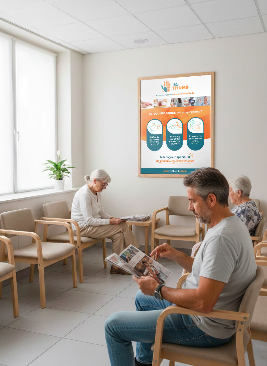 Patients seated in clinic waiting room reading magazines